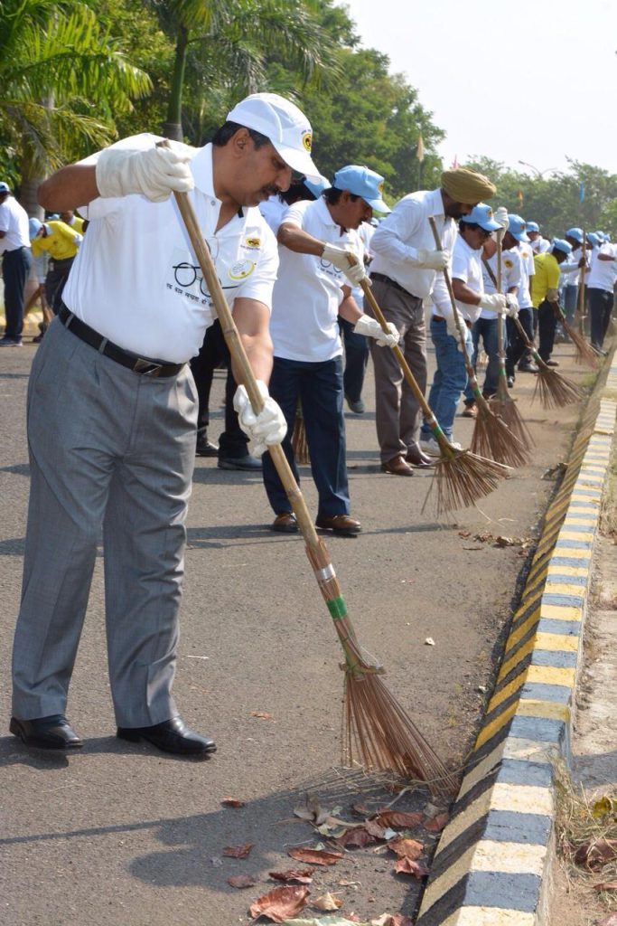 Sh. B.C. Tripathi, CMD GAIL (India) Ltd. leading from the front for #SwachhBharat abhiyan.